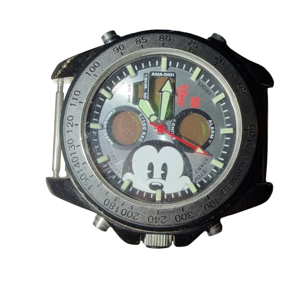 Disney Time Works‎ Mickey Mouse Ana-Digi Chronograph Watch Head Only 5ATM Japam